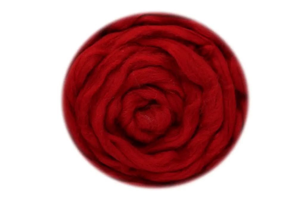 Вовна для валяння Гранат 50гр 100% натуральна вовна 014 Наша пряжа