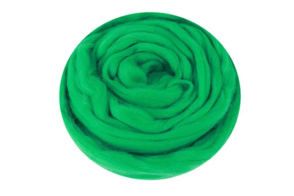 Вовна для валяння Смарагдовий 50гр 100% натуральна вовна 220 наша пряжа