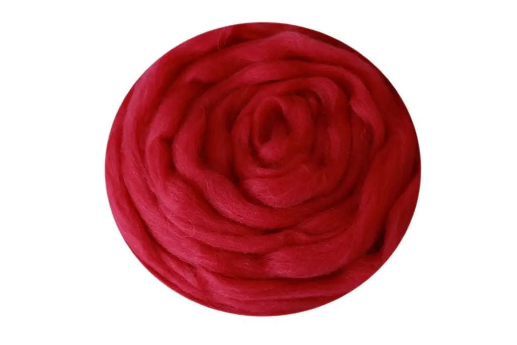 Вовна для валяння ФУКСІЯ 50гр 100% натуральна вовна 382 наша пряжа