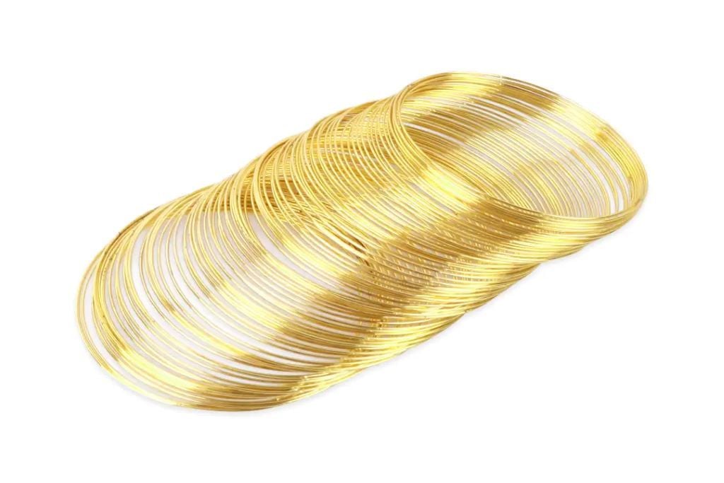 Дріт з пам'яттю для браслетів 100 витків золото у пакеті 6A-16 К