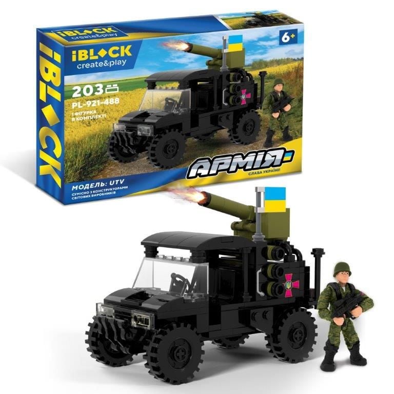 Конструктор 203дет Армія Військова техніка модель Багі "UTV" 1фігурка коробка 37,5*26*6см PL-921-488 IBLOCK