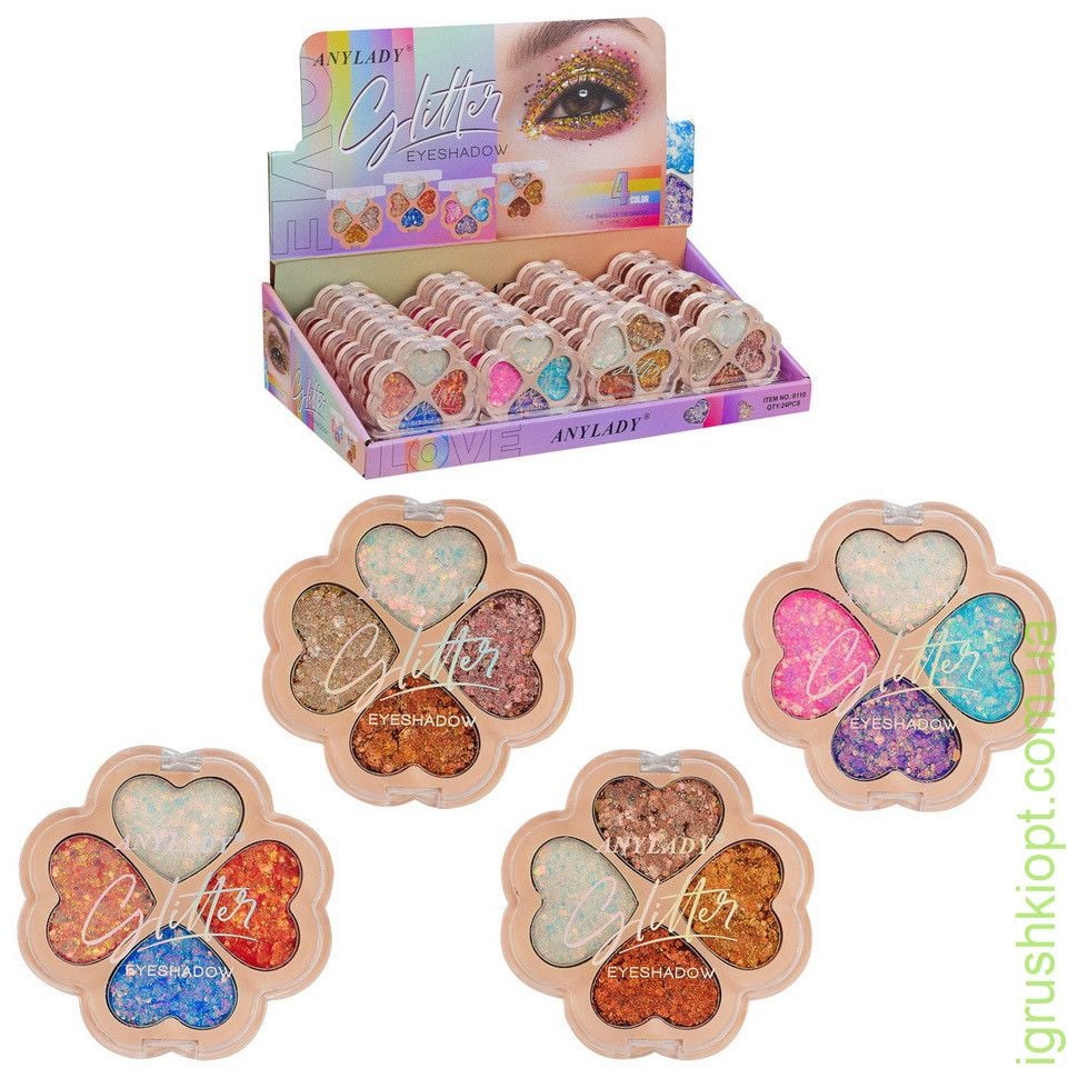 Косметика глітер 4 коліра 7*1*7см				  8110 Китай