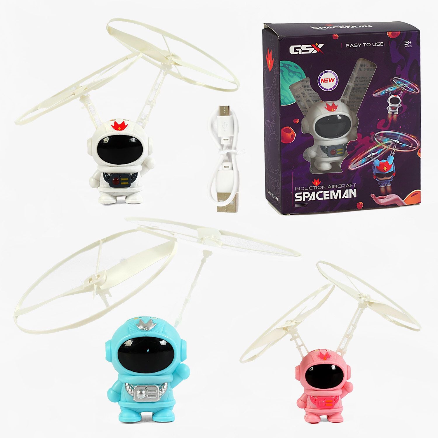 Літаюча іграшка Герої світло сенсорне керування вбудований акумулятор USB-кабель в коробці 15*15*5см JJ 060 Китай