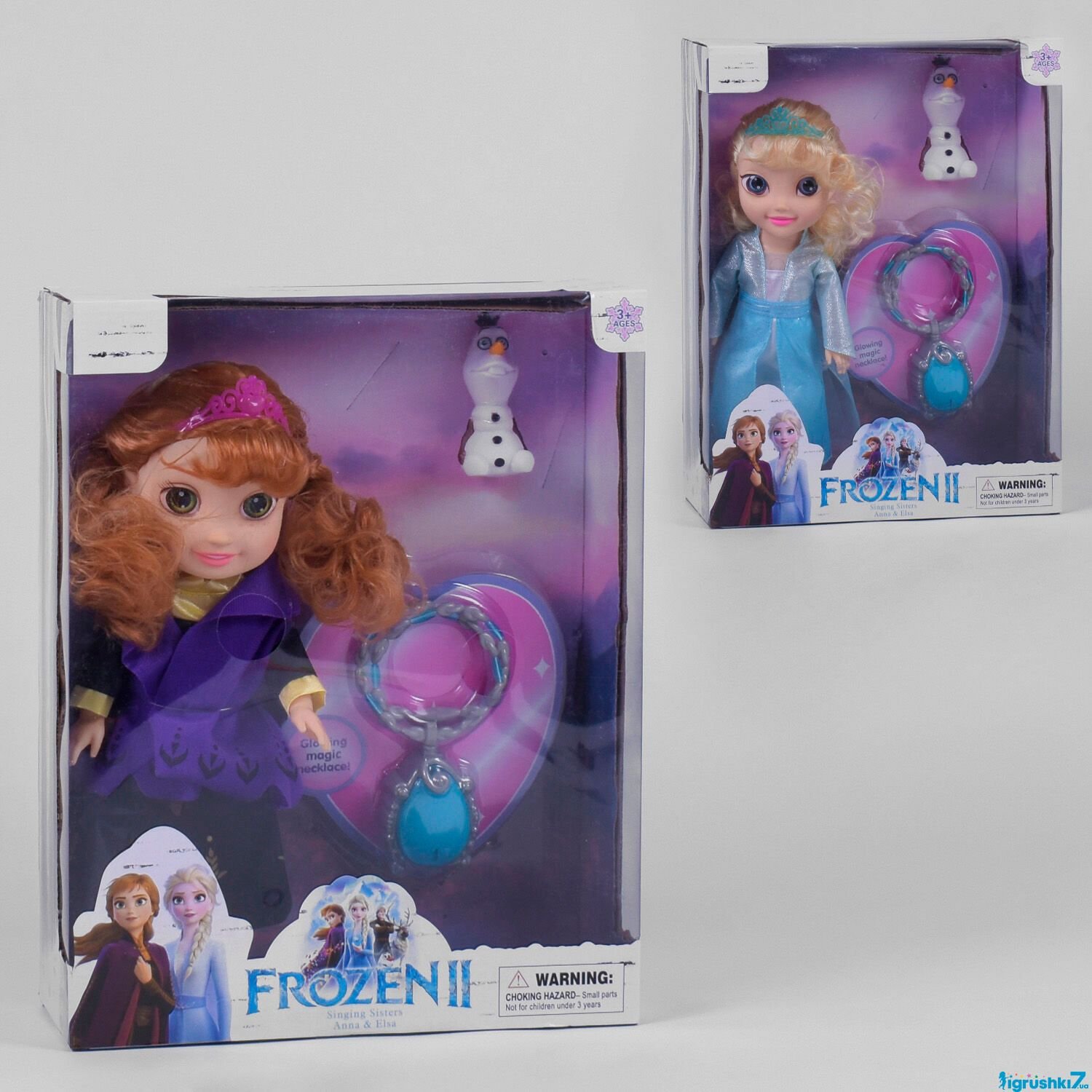 Лялька Frozen аксесуари кулон світиться озвучка іспанська в коробці ZT 8799 C Китай