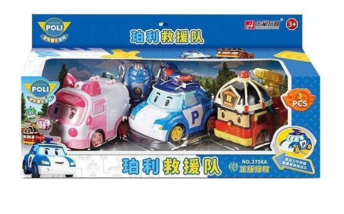 Конструктор з викруткою Набір машин Robocar Poli 3 шт в коробці 3756 A Китай