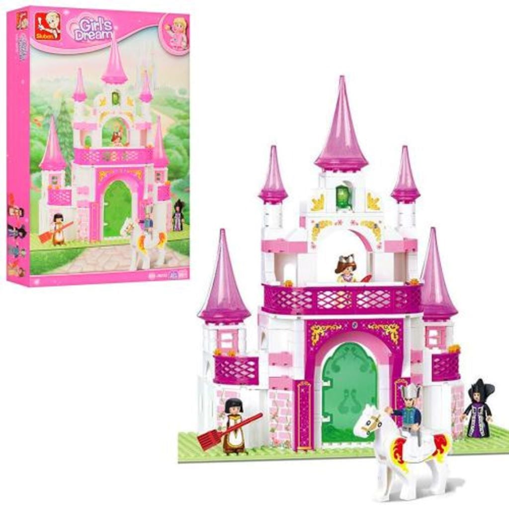 Конструктор типу лего 271 дет Рожева мрія Замок принцесси фігурки кінь коробка 36*46*6см М38-В0153 sluban
