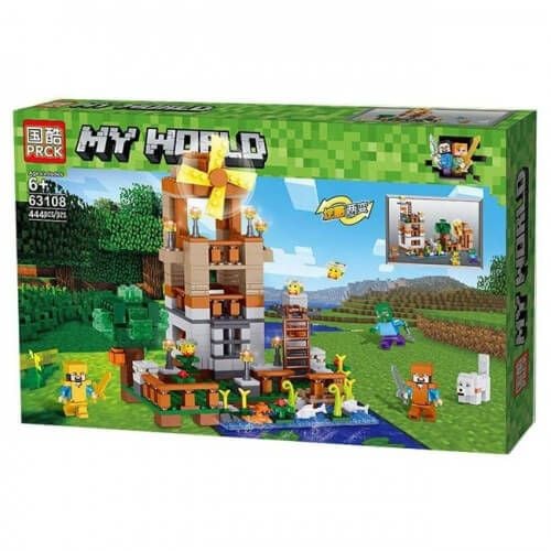 Конструктор My World герої Майнкрафт 418дет Бджолина ферма фігурки коробка 42*28*6,5см 63108 Китай