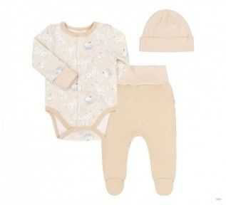 Костюм дитячий трійка р56 байка бежевий з малюнком КП275/56 Bembi 56р