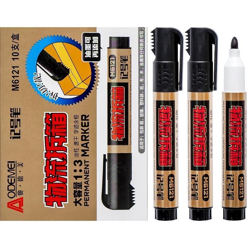 Маркер перманентний круглий Чорний M6121 Aodemei