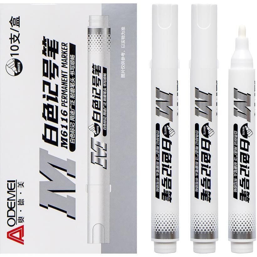 Маркер перманентний круглий білий M6116 Aodemei