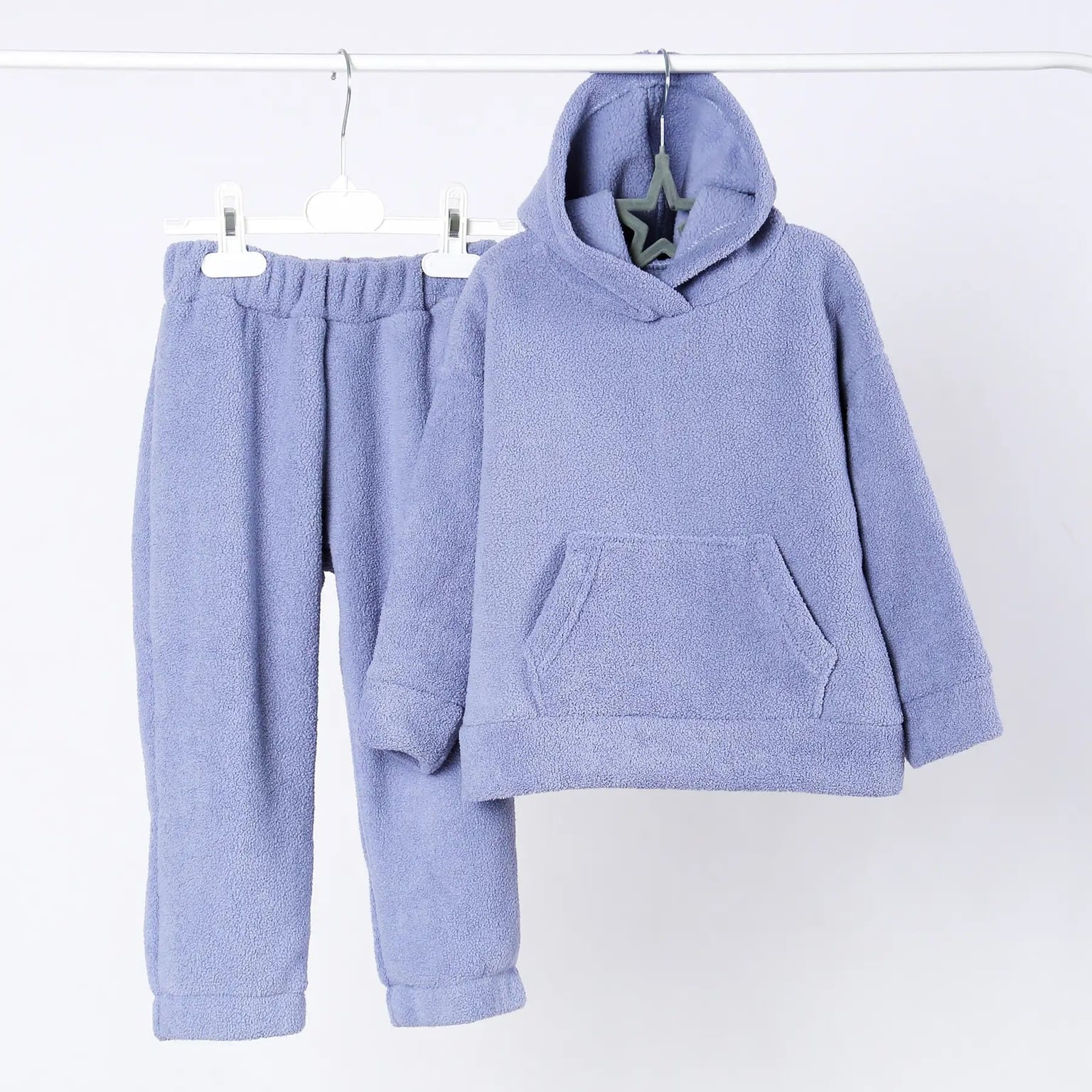 Костюм дитячий 80р махра кофта з капюшоно штанці лавандовий 945-909-80 Фламінго 80р