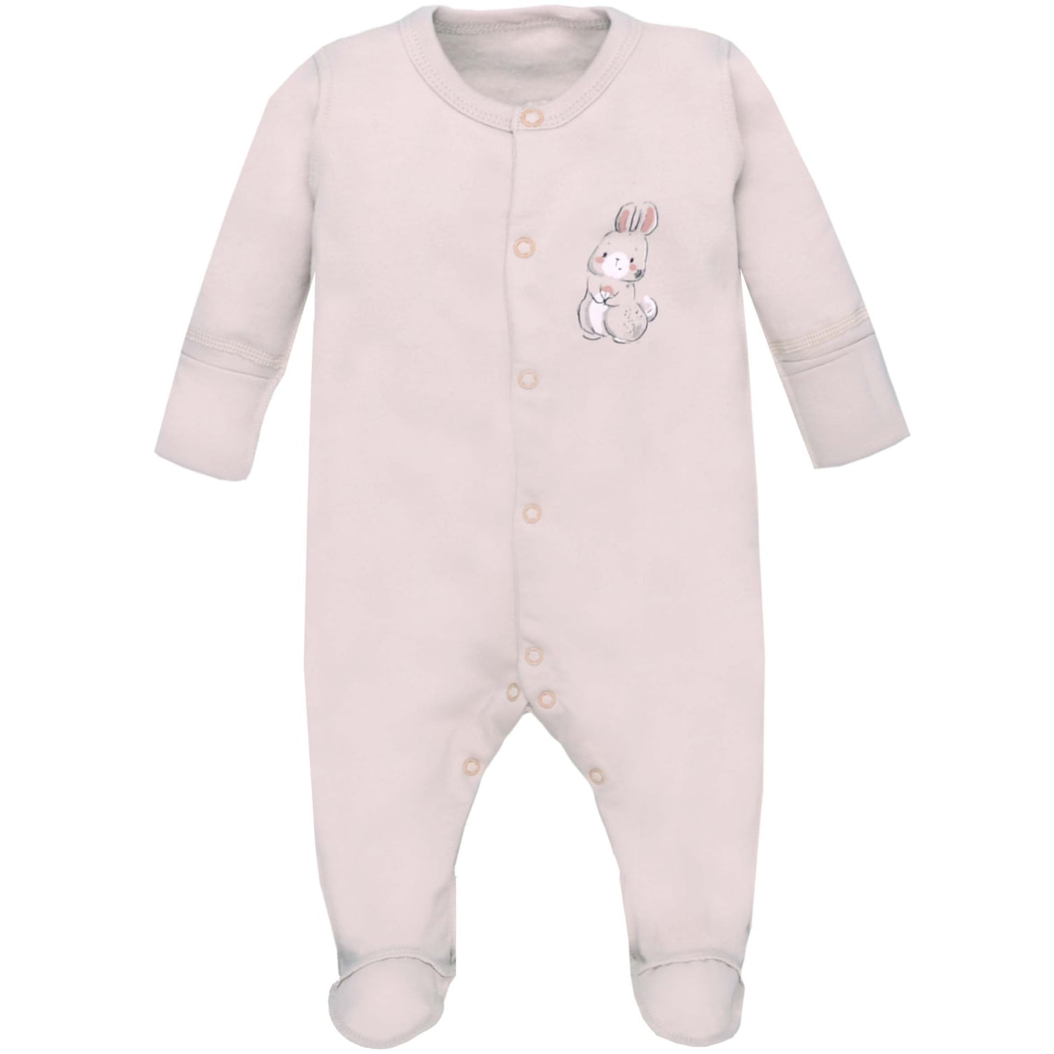 Комбінезон р62 Футер з начосом бавовна 100% на кнопках з малюнком бежевий 1502306кро62 Татошка 62р