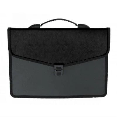 Портфель А4 3від пластик чорний 3734-01 Buromax