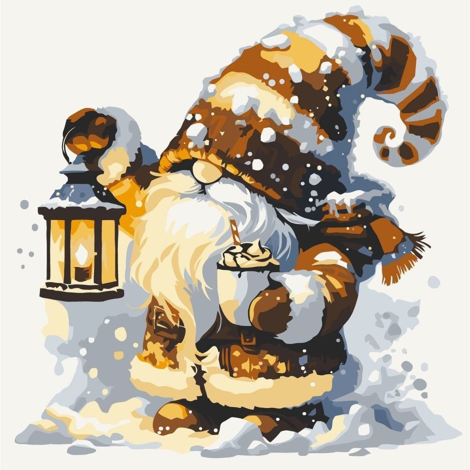 Картина по номерах 40*40см Зимовий гномик фарби пензлики в термоплівці 15127-AC Art Craft