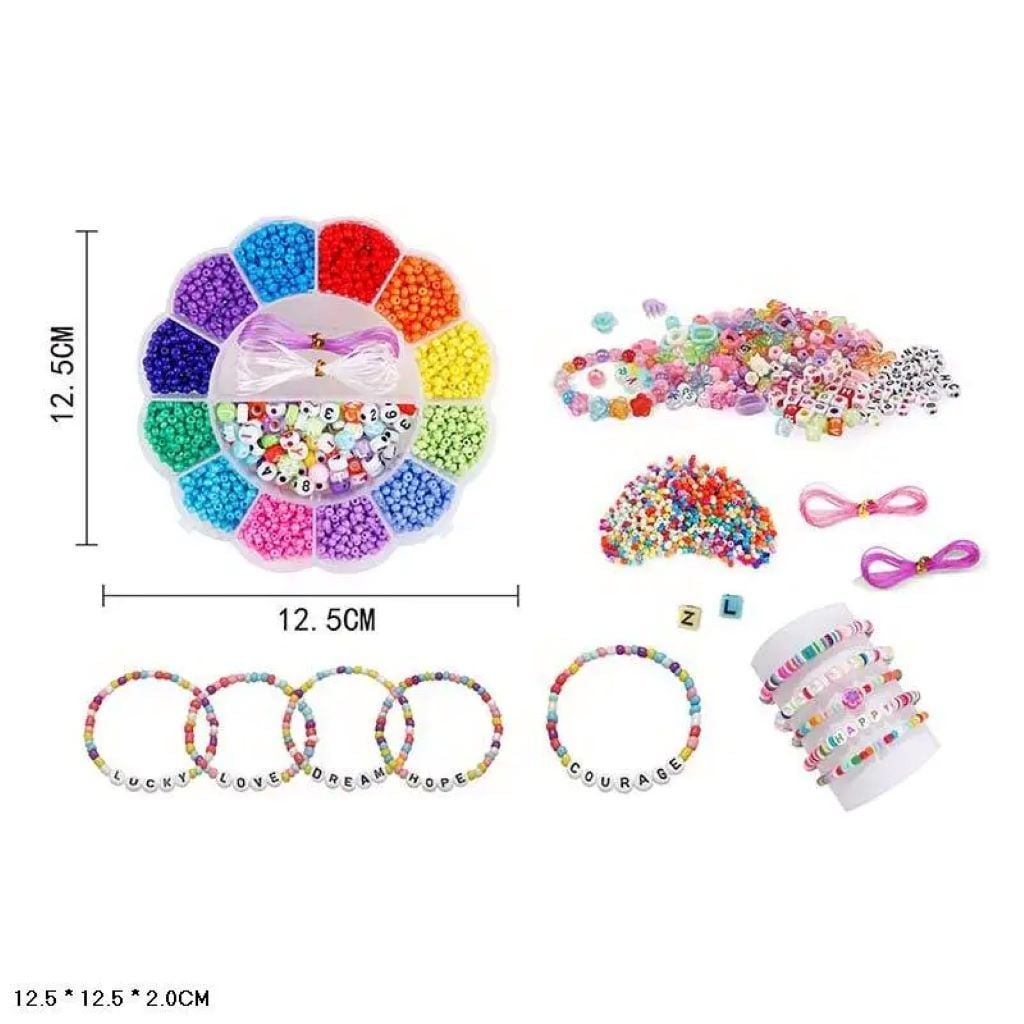 Бісер набір Квітка бісер намистини гумка у коробці 12*12*2см T026-MZ1A Китай