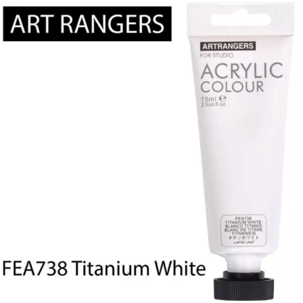 Фарба акрілова 22мл глітер Titanium White біла в тубі FEA738 ART Rangers