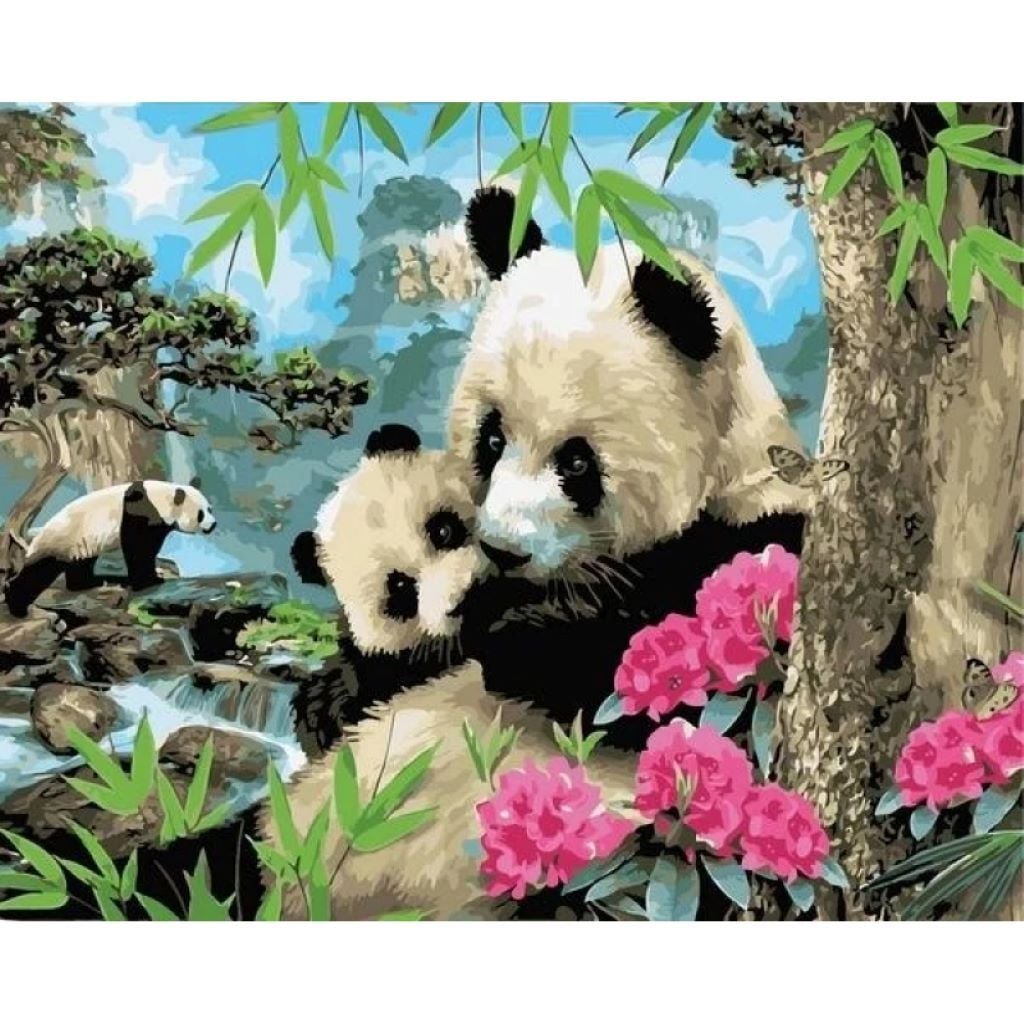 Алмазна мозаїка 30*40 см Панда на підрамнику у коробці GLD60839 Josefotten