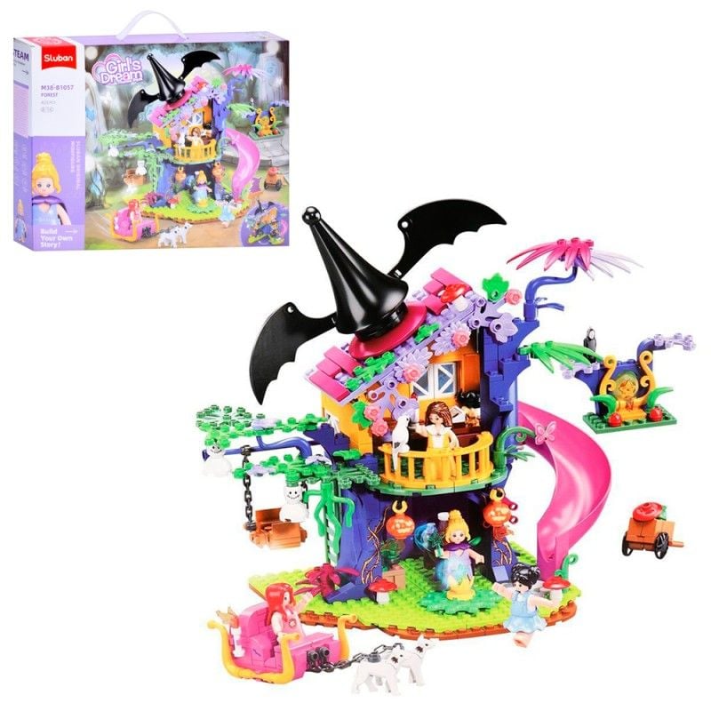 Конструктор типу лего 435 дет Girls Dream Чарівний будинок на дереві в коробці 43*33*7см M38-B1057 sluban