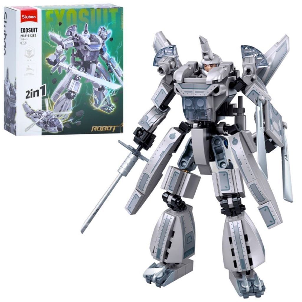 Конструктор типу лего 218 дет Exosuit робот гелікоптер 2в1 в коробці 23*22*7см M38-B1282 sluban