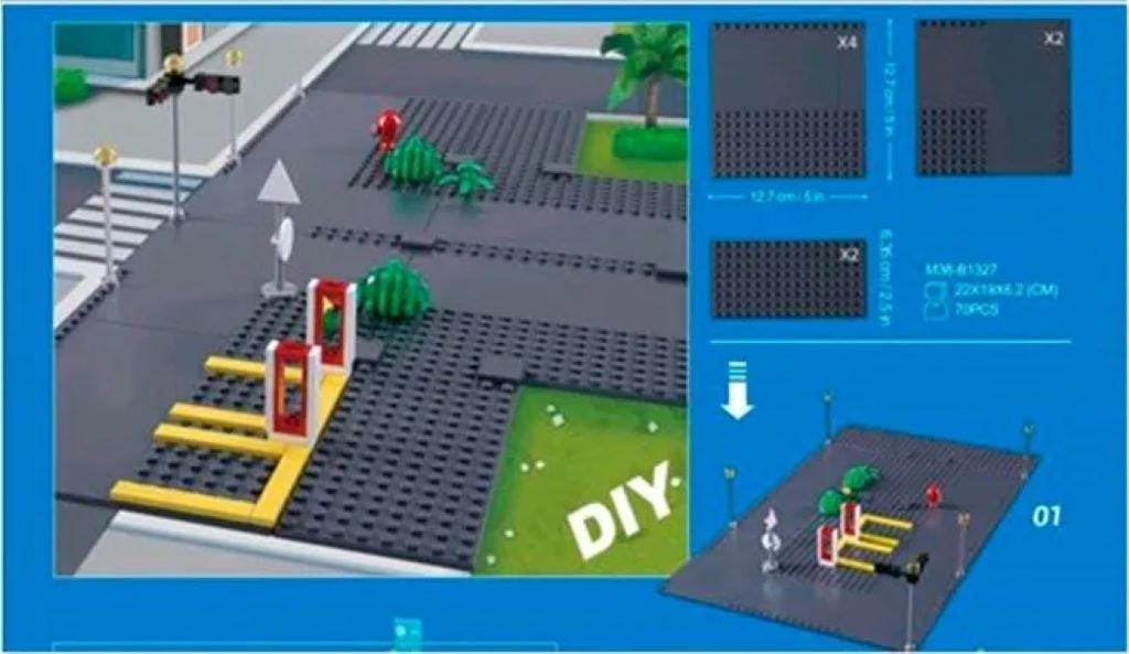 Конструктор типу лего 73дет Metropolis ігрове поле база парковка дорога дорожні знаки в коробці 22*19*6см М38-В1327 sluban