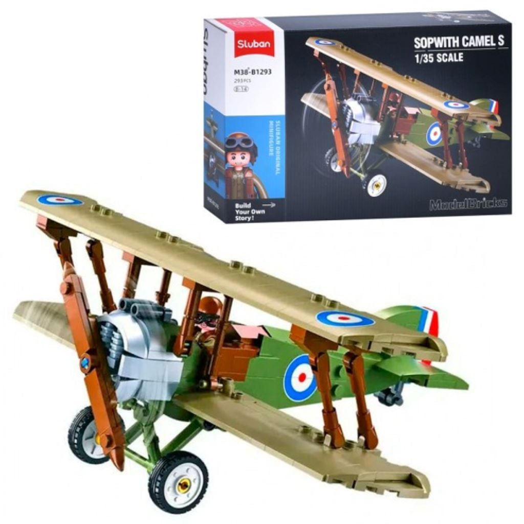 Конструктор типу лего 293дет Model Bricks військовий літак 1:35 в коробці 30*19*7см M38-B1293 sluban
