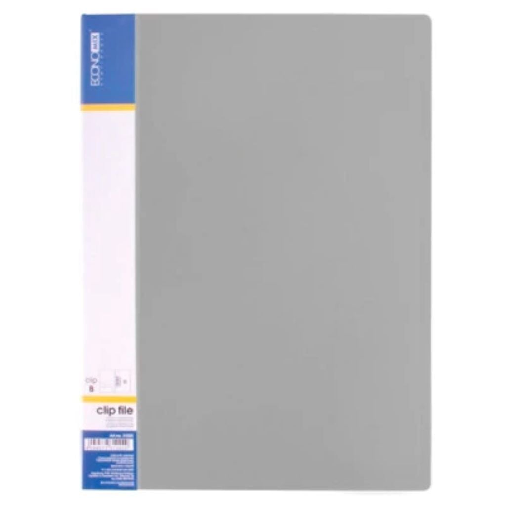 Папка А4 пластик 2 кільця з карманом сіра 30701-10 Econo mix