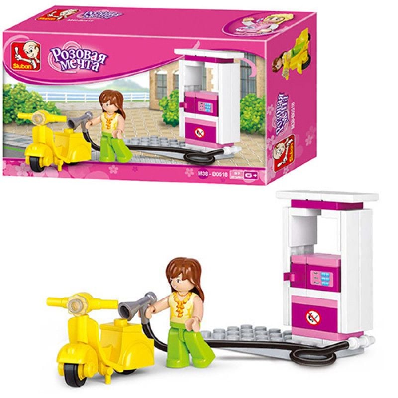 Конструктор 37ел Рожева мрія Заправка в коробці 17*10*5см M38-B0518 sluban