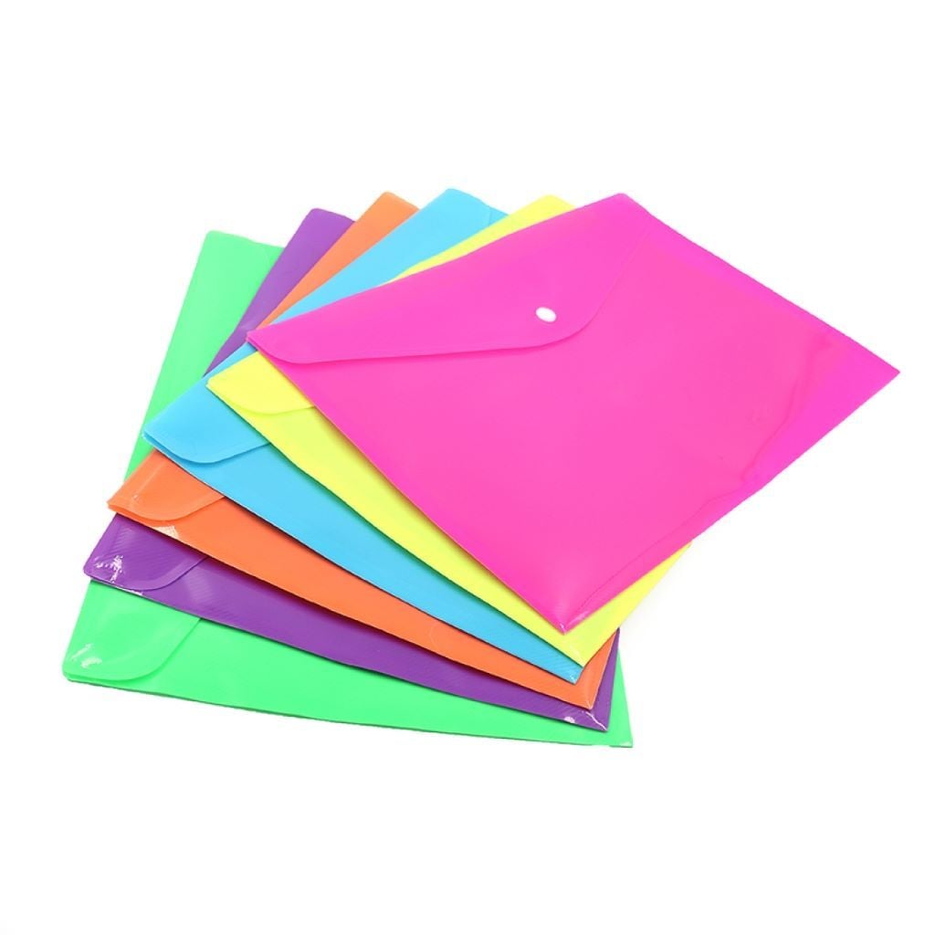 Папка конверт A4 на кнопці неон мікс кольорів DSCN1457 Josefotten