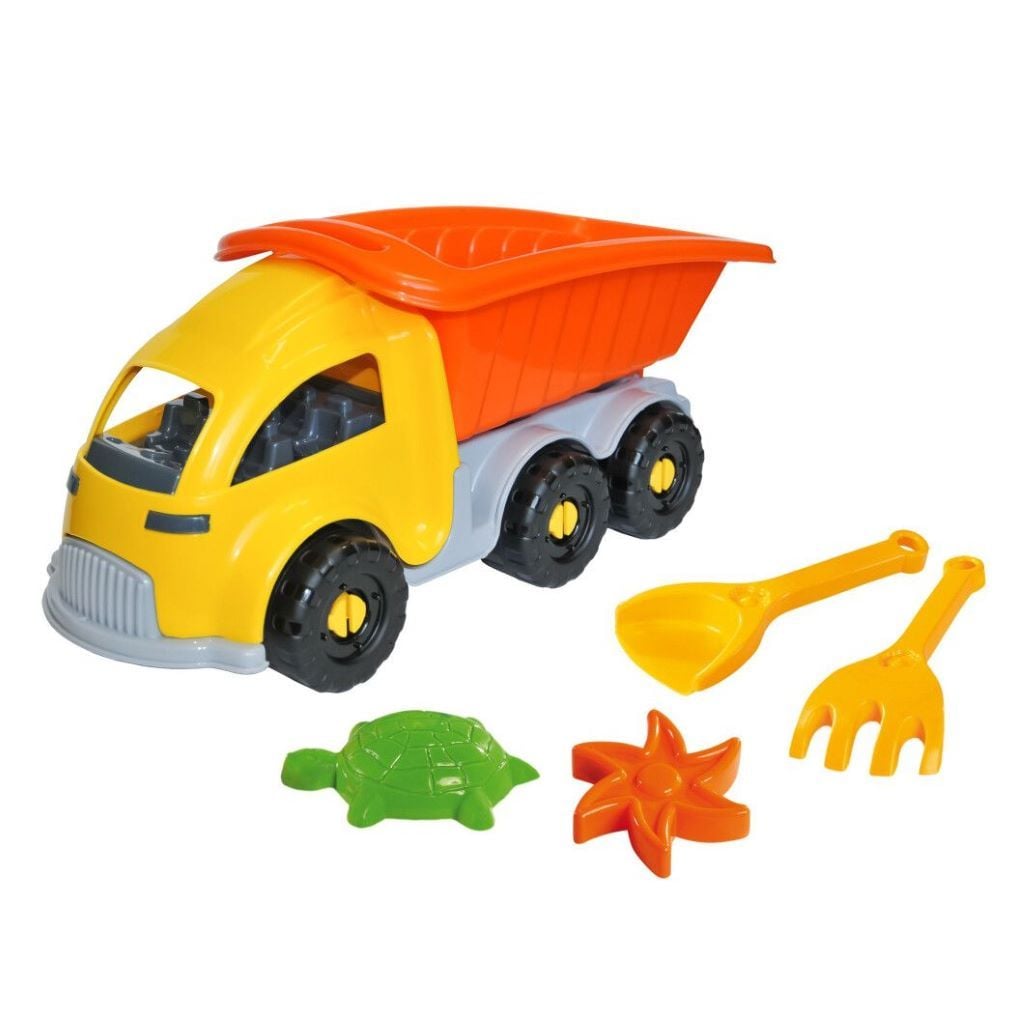 Машина Вантажівка самоскид з набіром для піску 4 елементи пластик у сітці 40042 Тігрес