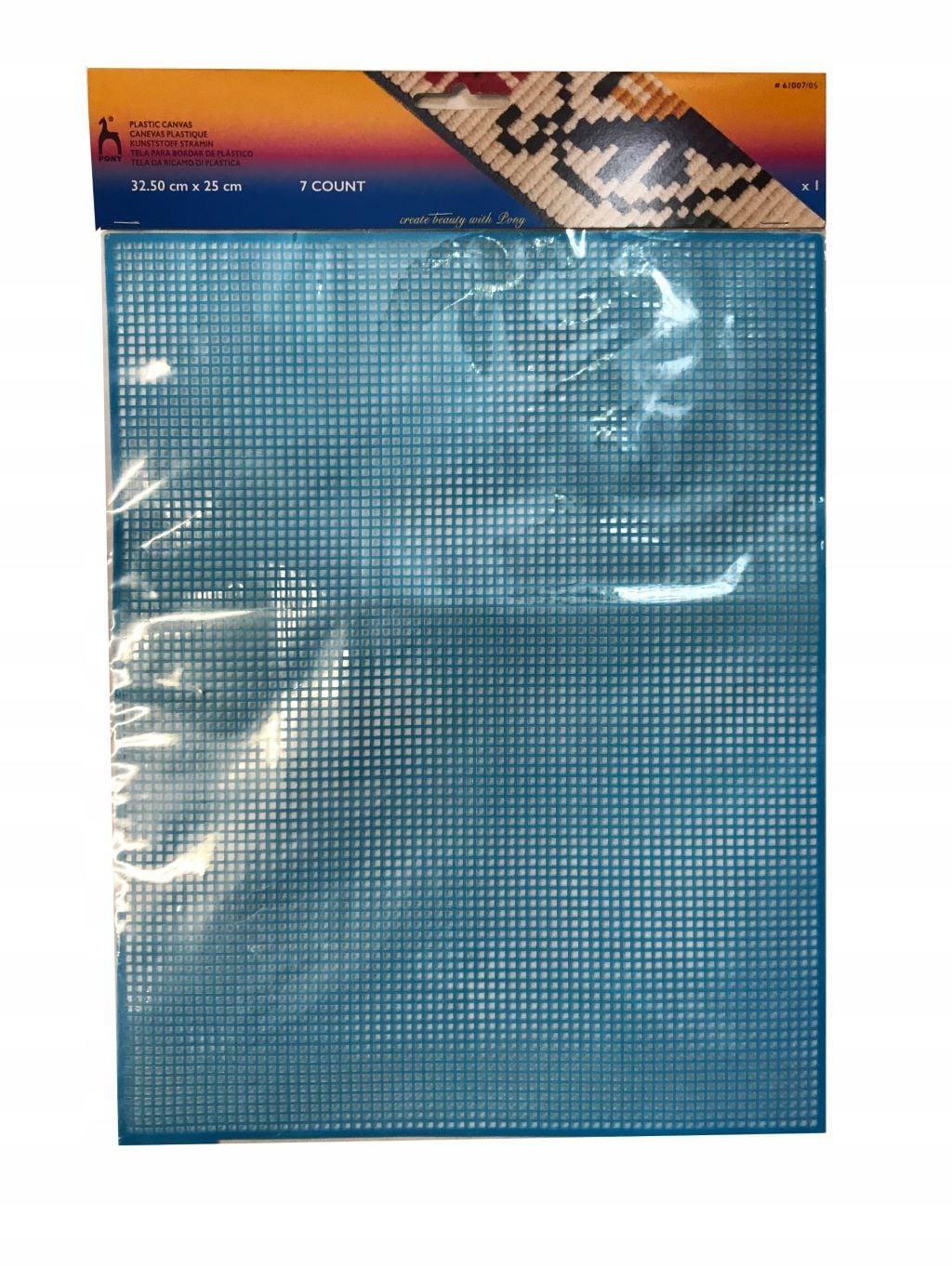 Канва для вишивання пластикова 32,5*25см синя 61007-5 Індія