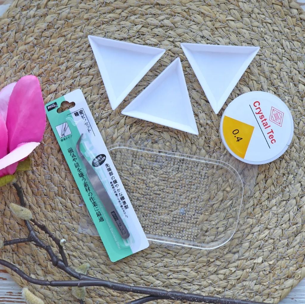 Набір для бісероплетіння килимок органайзер для бісеру пінцет силікон.нитка 21-76 Україна