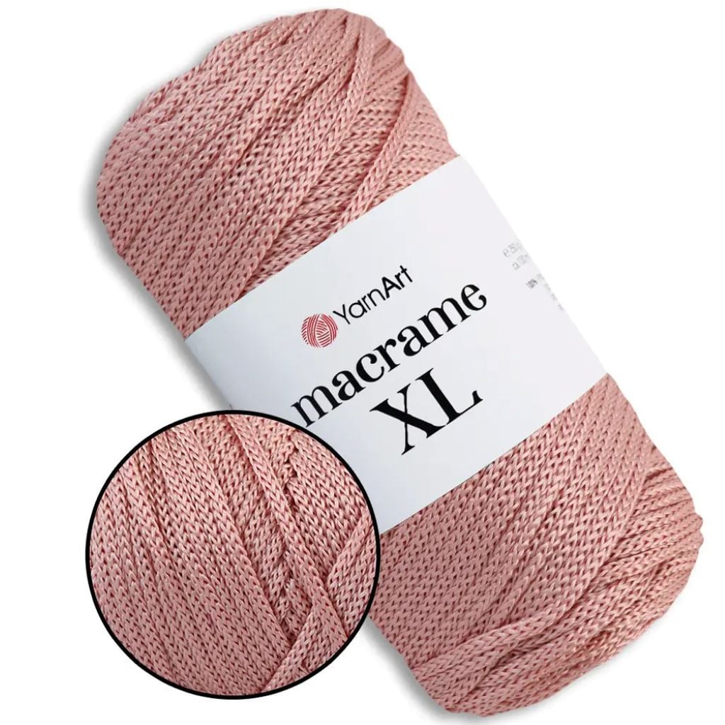 Макраме шнур 4мм 250г 130м пудра поліестр 171-1022 YarnArt