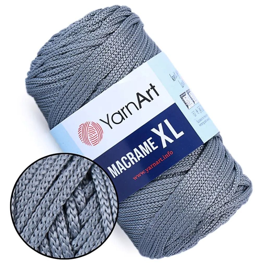 Макраме 6мм 250г 130м XL Сірий поліестр 159-1070 YarnArt