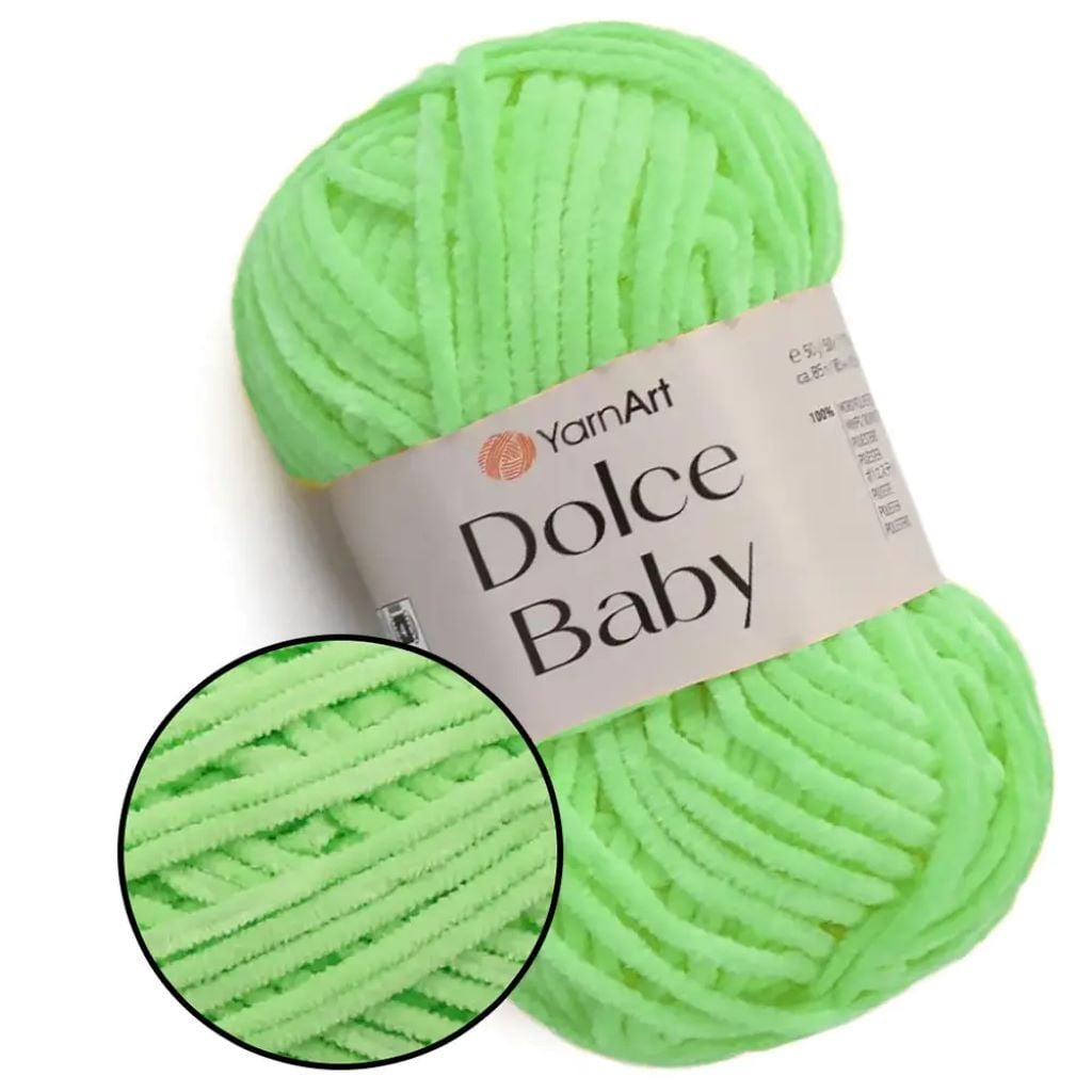 Пряжа Djlce Baby 50гр плюш салатовий 100% мікрополієстр 850-758 YarnArt