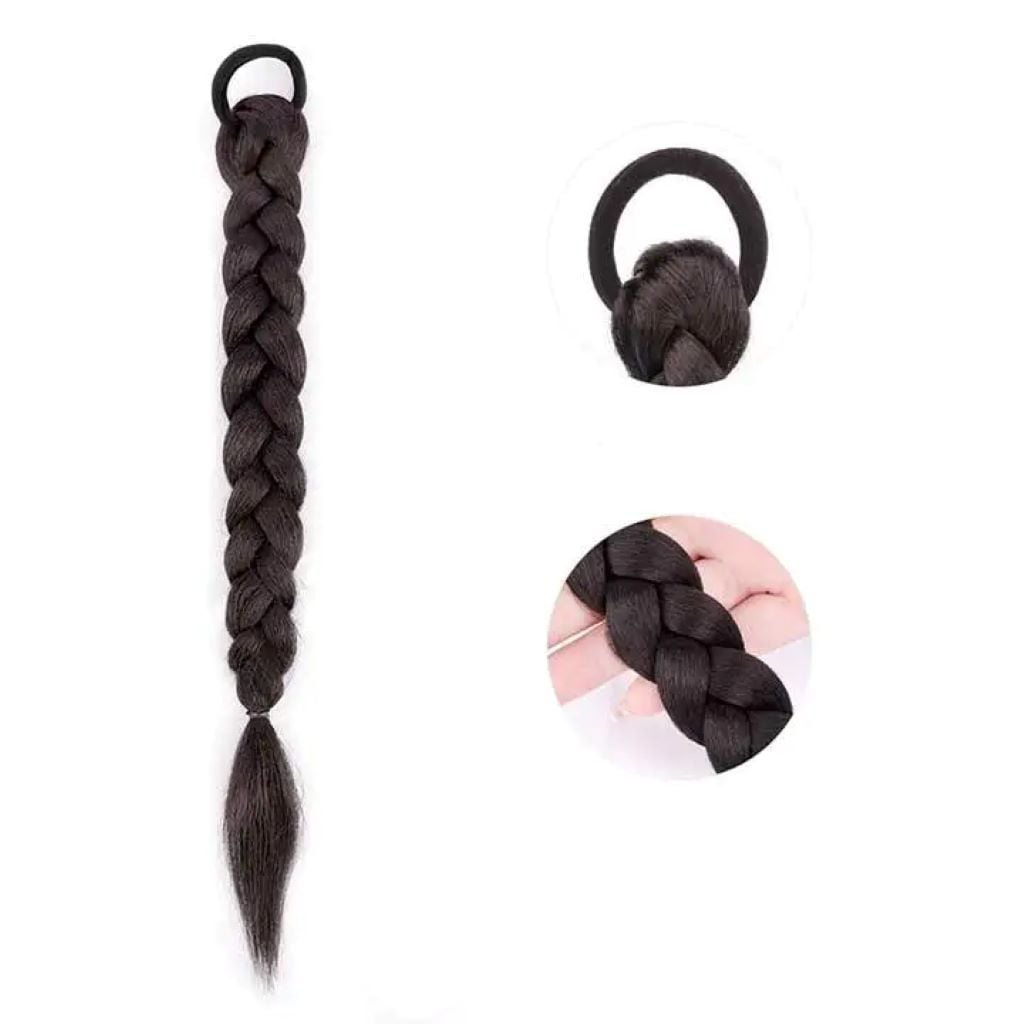 Прикраса для волосся коса на гумці 40см темна 9995656 Китай