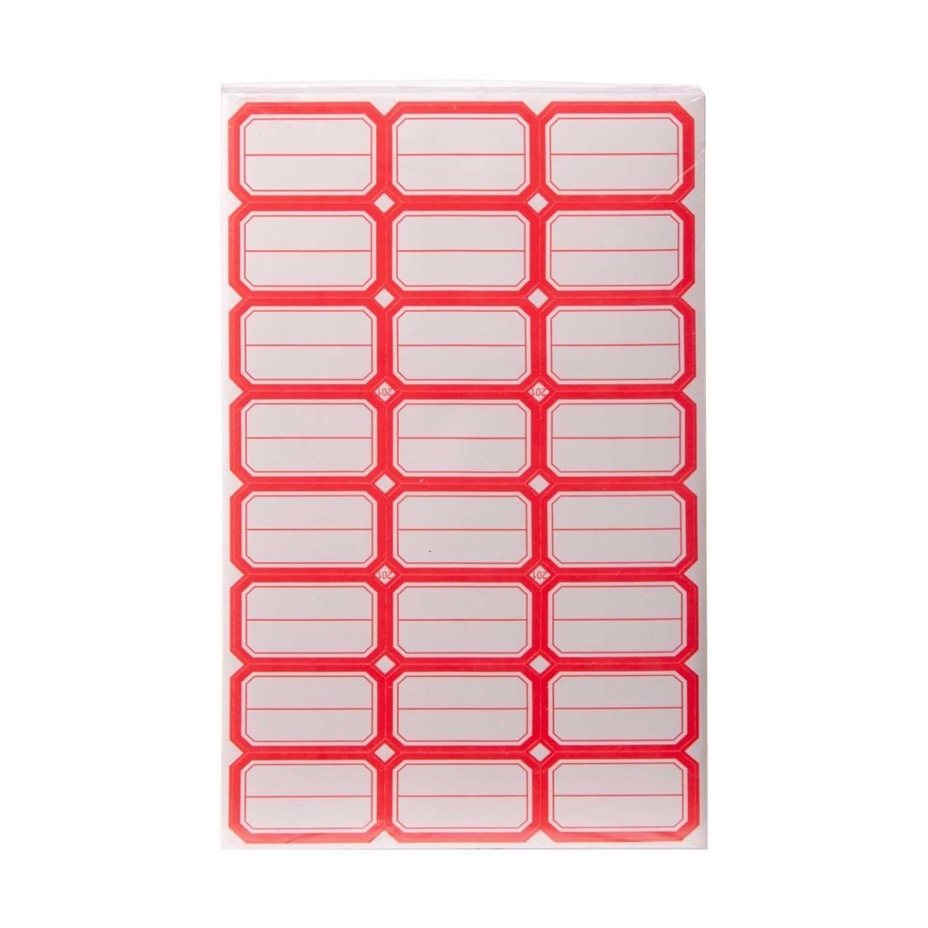 Цінники-етикетки 38*28мм з клейким шаром у рамці 24шт 50аркушів 142967 Китай