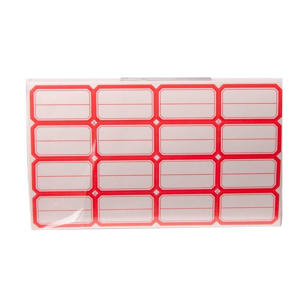 Цінники-етикетки 47*28мм з клейким шаром у рамці 16шт 50аркушів 142965 Китай