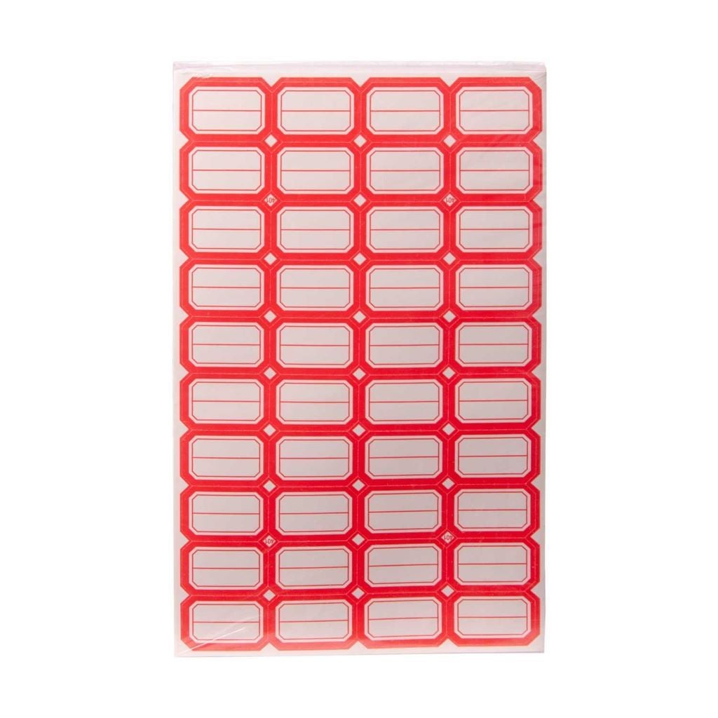 Цінники-етикетки 19*28мм з клейким шаром у рамці 40шт 50аркушів 142966 Китай