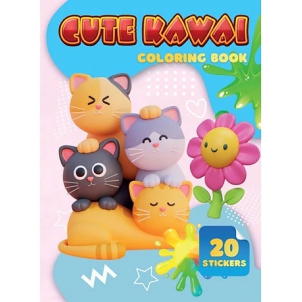 Книжка розмальовка А4 Cute Kawai 20 наліпок A06012505 Jumbo