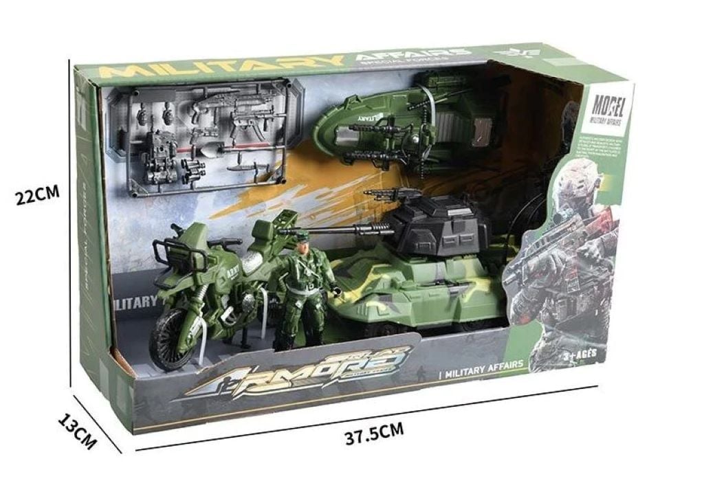 Військова техніка набір катер танк мотоцикл фігурка зброя у коробці 10-5 Китай