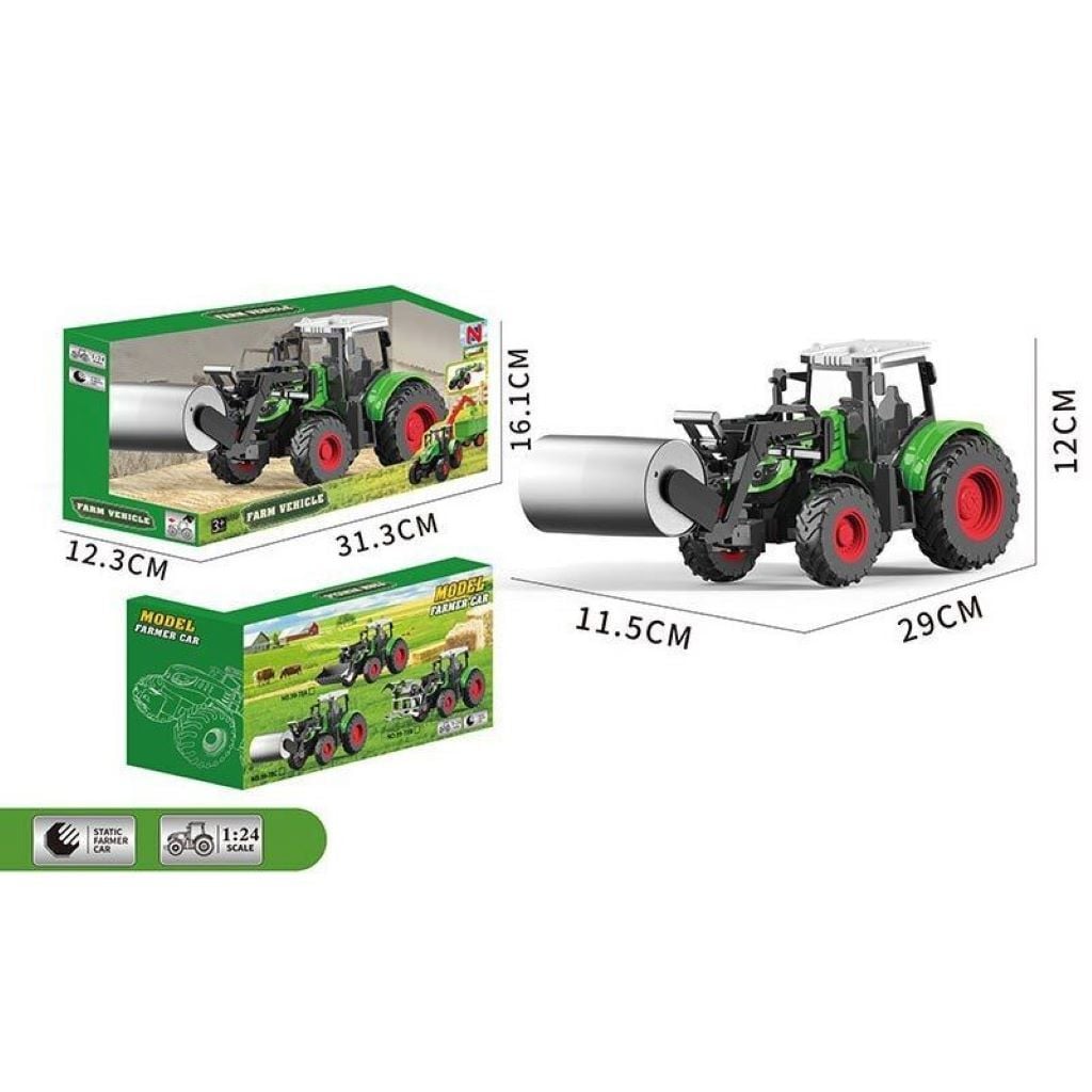 Трактор 1:24 пластик інерція гумові колеса у коробці 99-78C Китай