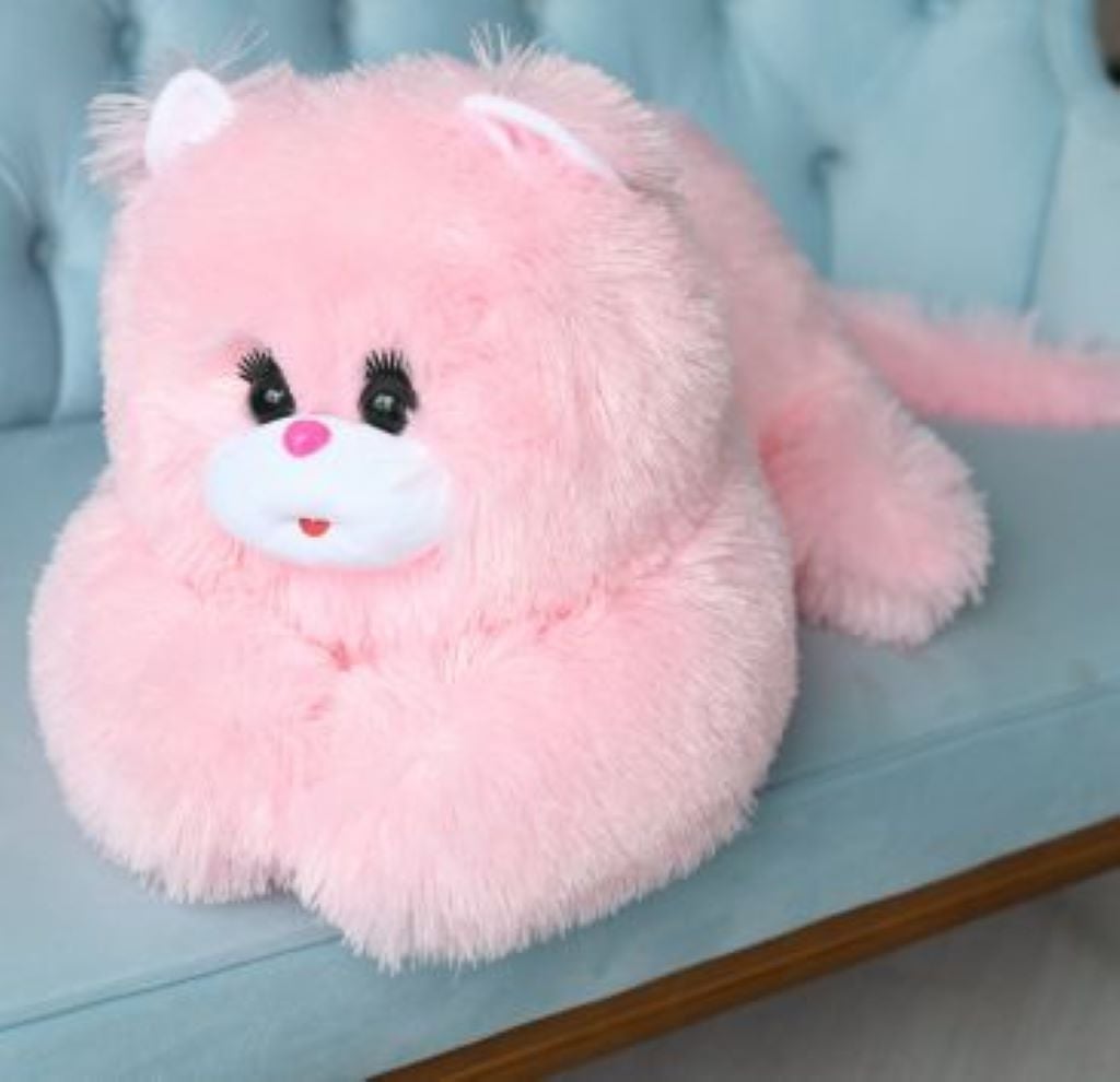 М'яка іграшка Кіт лежачий травка рожевий Ч128Р чайка