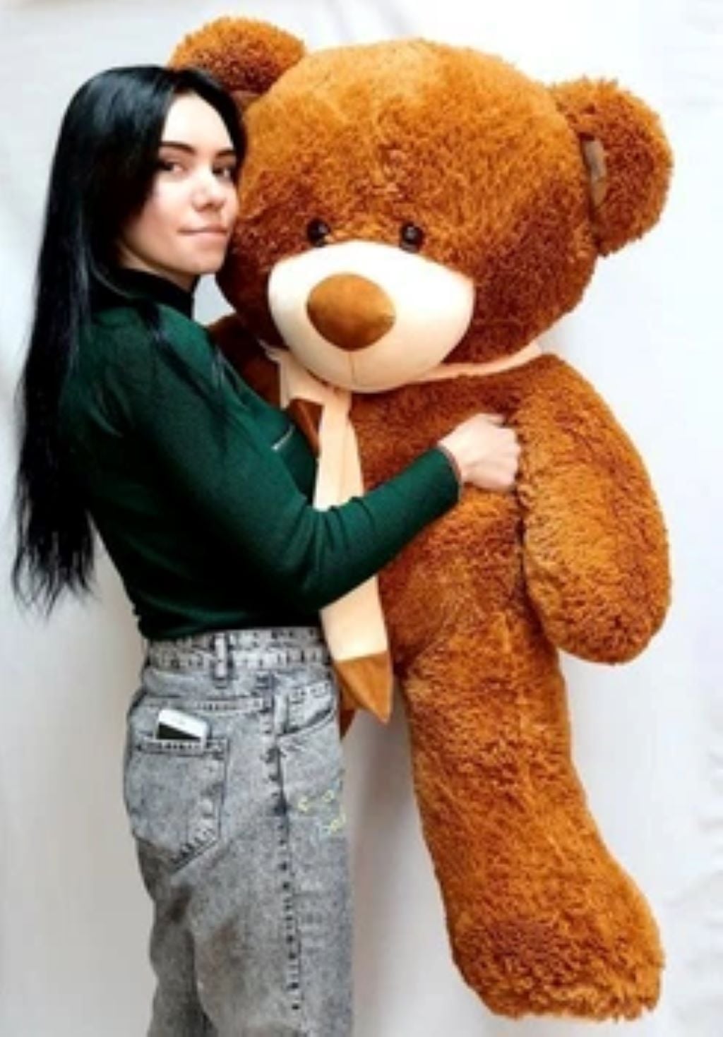 М'яка іграшка ведмідь Кріпиш 100 см травка темно коричневий Ч143ТК чайка