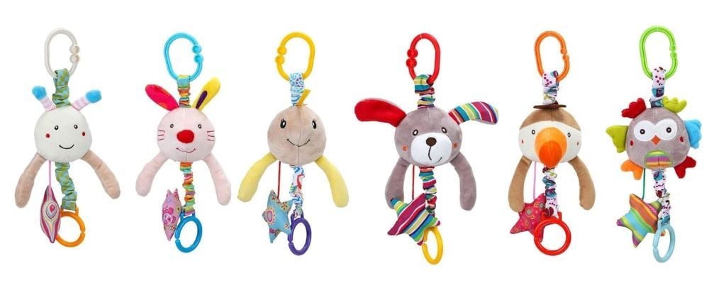 Брязкальце Тваринки 14см текстильне з кріпленням у пакеті C75310 Китай