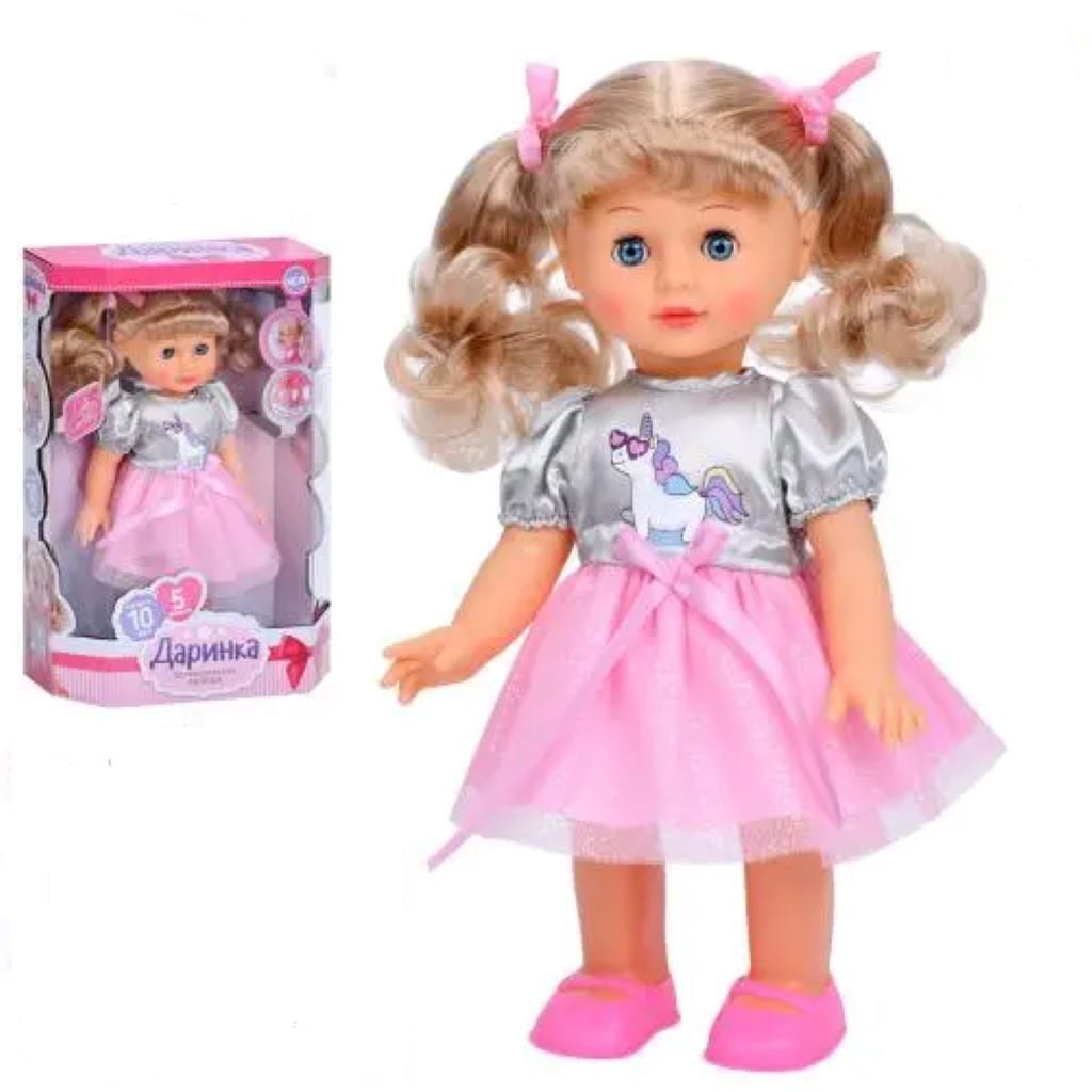 Лялька Даринка 32см 10 фраз пісня реагує на звук ходить у коробці M5809 limo toy