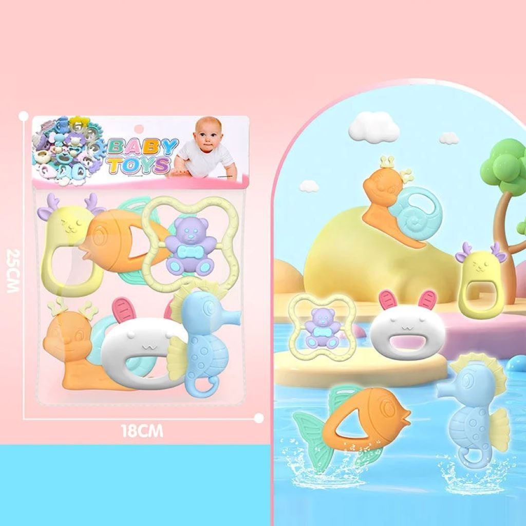 Брязкальця набір 6шт прорізувач в пакеті 032 Китай