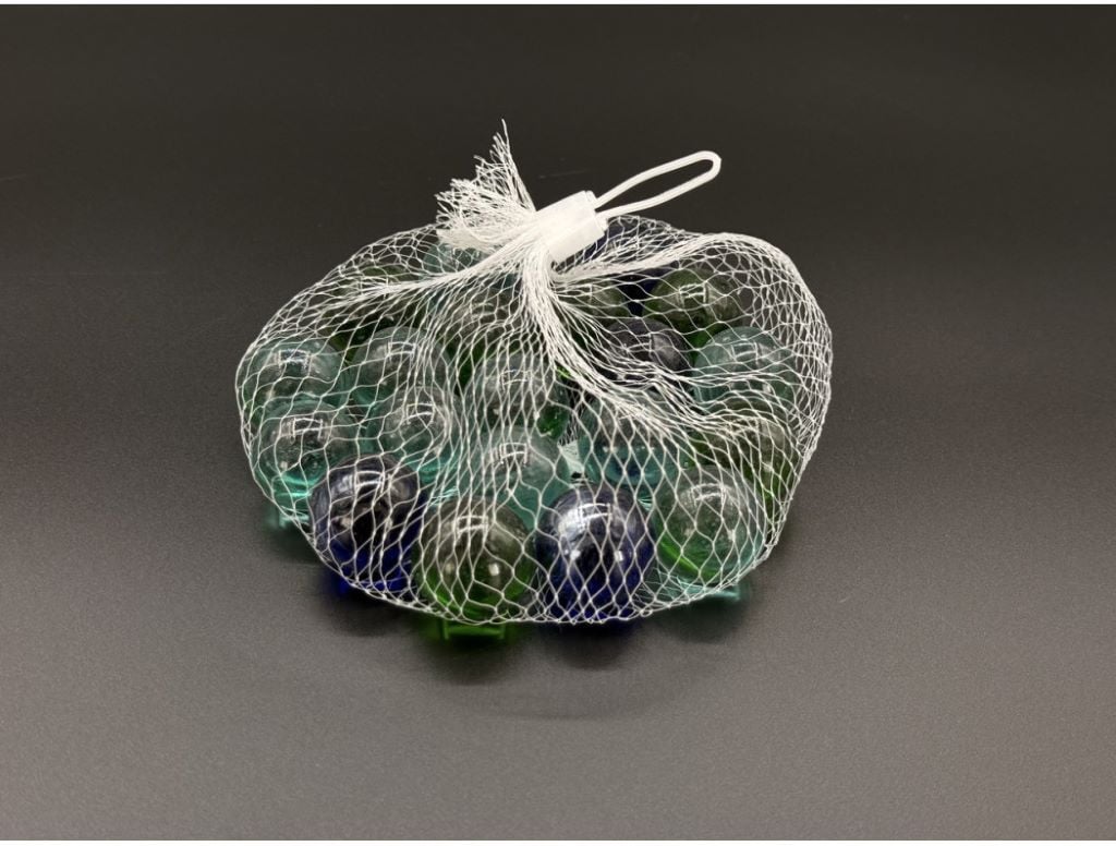 Камінь 400г кольорові прозорі 2,5см у сітці KM-025 Китай