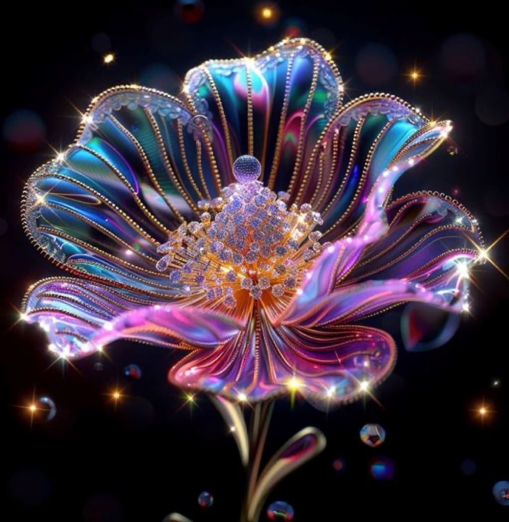 Алмазна мозаїка 20*20см Блискуча квітка на підрамнику у коробці S10259 Dreamtoys