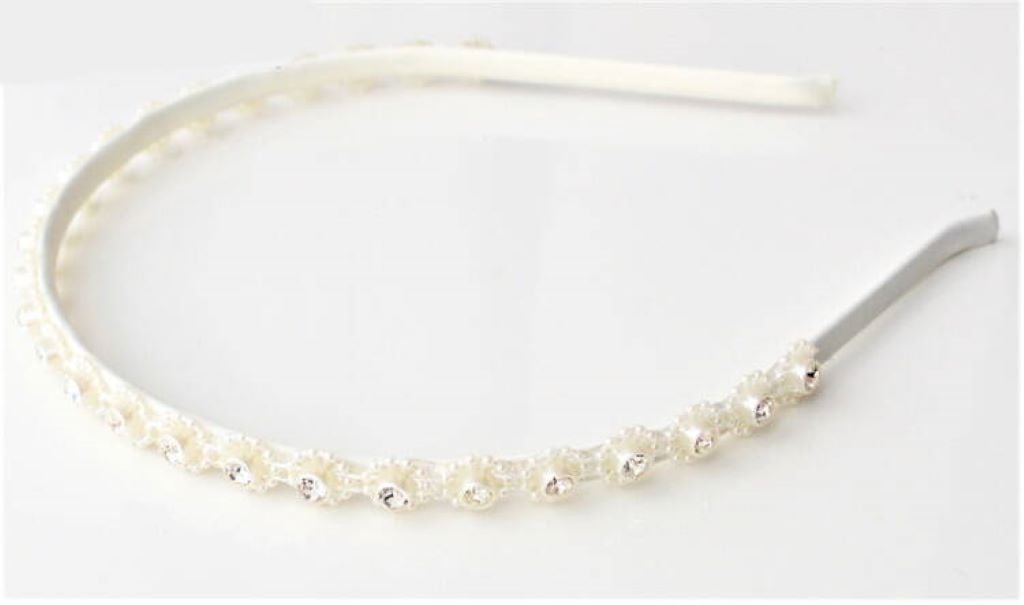 Обруч для волосся Перлини 1см пластик білий 0204-288 Китай