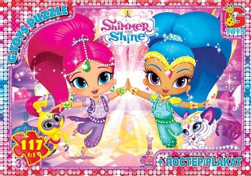 Пазли 117ел Shimmer and SHINE+постер в коробці 20*13см OS621 G-Toys